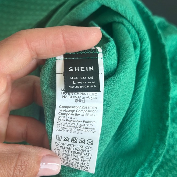 SHEIN‎ Vibrant Green Fabric size Large - Picture 5 of 6